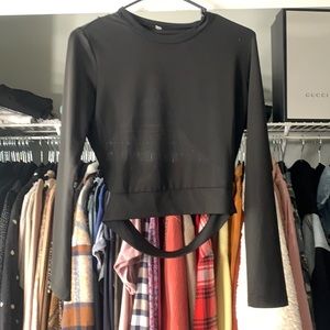 Medium Mesh Long Sleeve Workout Top, Open Back